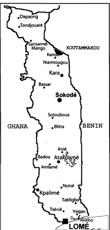 Figure 3. Situation du Togo en Afrique. 