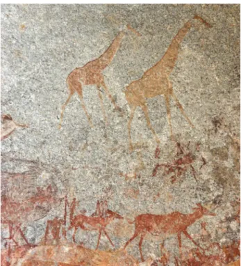 Figure 2 : Segment de la paroi peinte de Nswatugi Cave, Matobo, Zimbabwe (cl. 