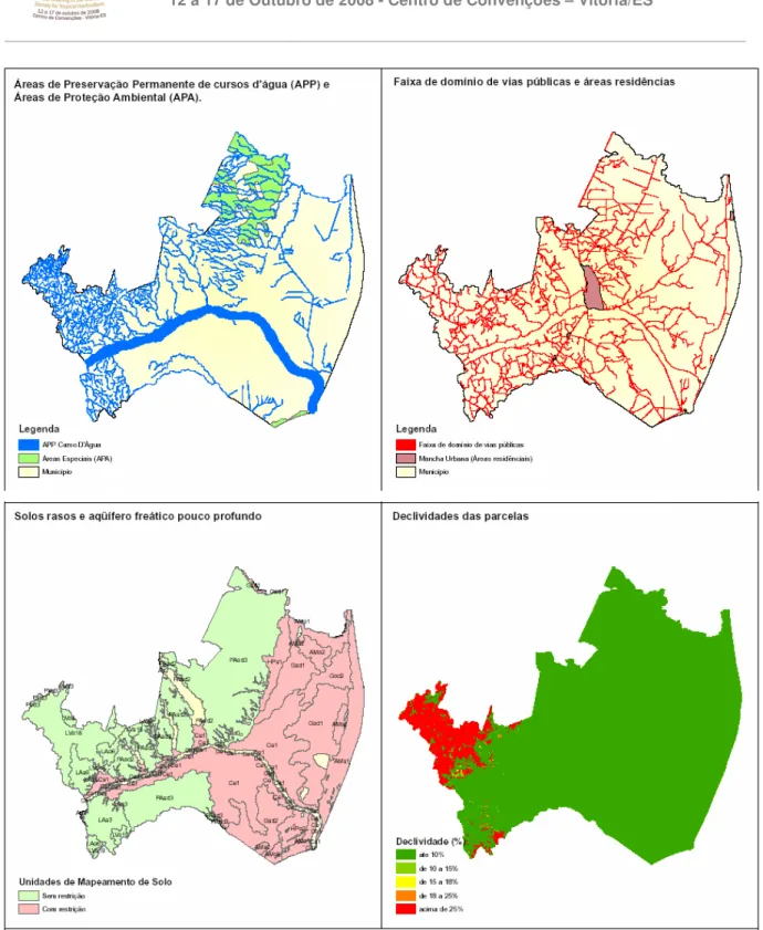FIGURA 1 – Mapa das restrições à aplicação do biossólido no município de Linhares. 