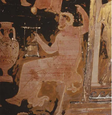 Fig. 7a-b : Un conseiller et un vieil homme (détail du Vase des Perses). 