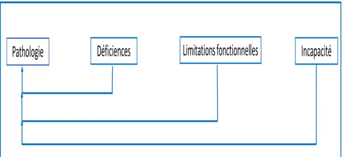 Figure 3. Nouveau processus d'incapacité. Relation réciproque ou feed-back du modèle du  processus d’incapacité (Source : Verbrugge L., Jette A