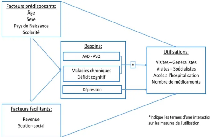 Figure 5. Cadre d’analyse : Les variables, leurs associations et leurs interactions.  