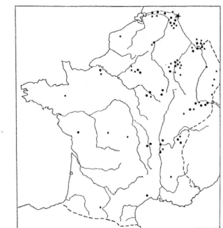 Fig. 23  — Carte de répartition des bagues de formes 3c et 3d. 