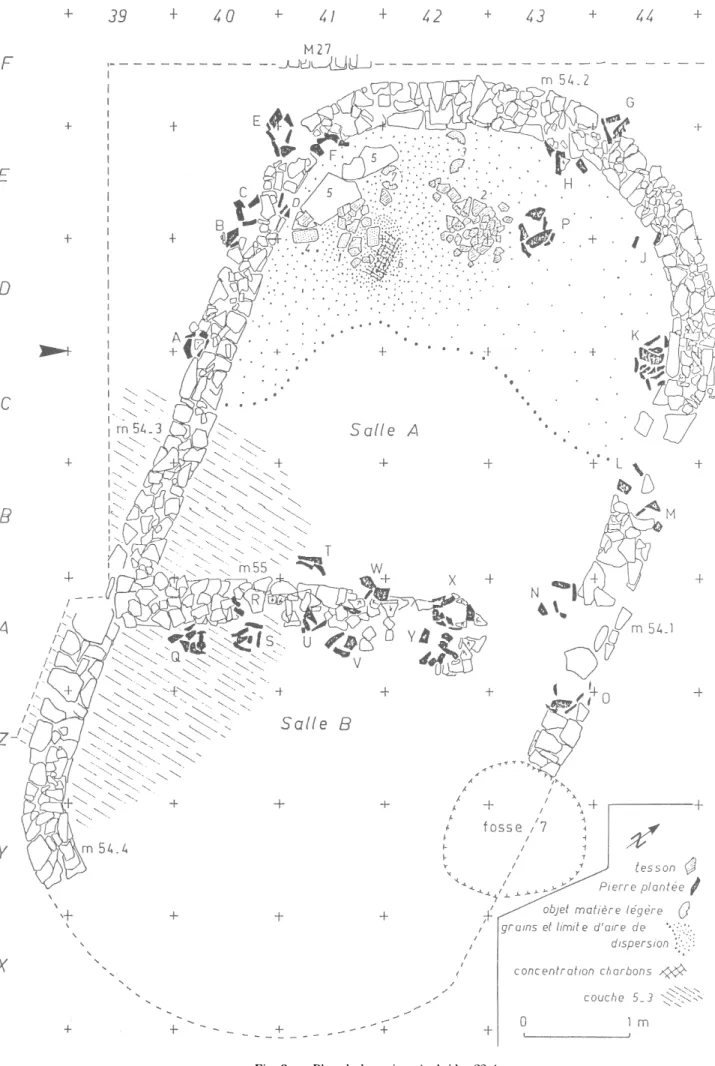 Fig. 3  —  Plan  de  la  maison à  absides 22-4. 