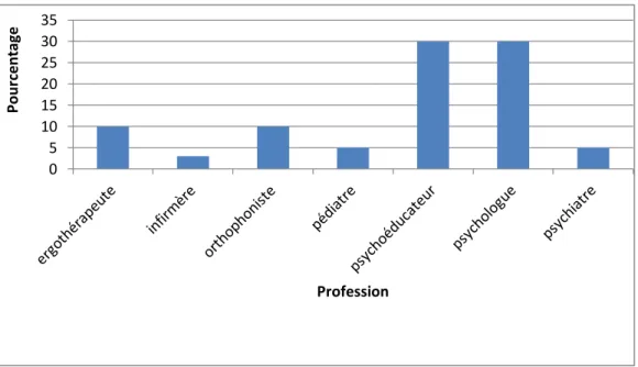 Figure  1.  Catégories  des  professionnels  qui  ont  complété  le  questionnaire 