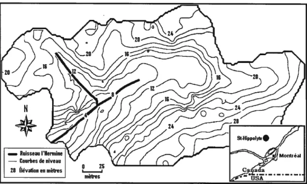 Figure 3.1. Bassin versant de l’Hermine, Station de Biologie des Laurentides, Saint Hippolyte