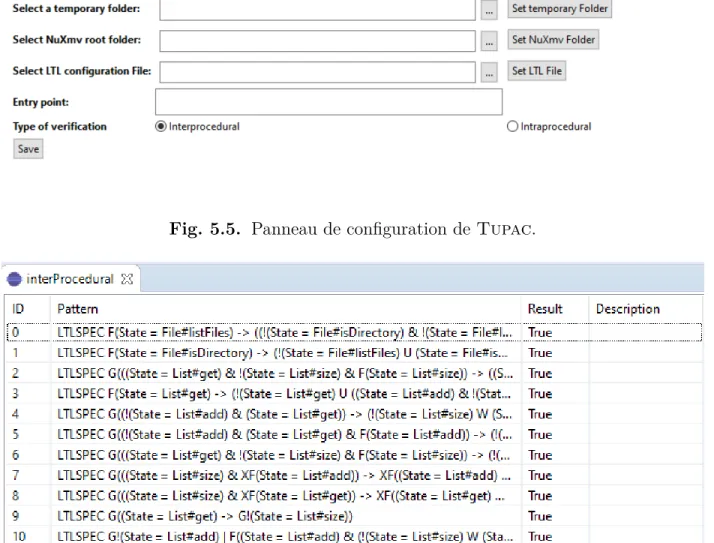 Fig. 5.5. Panneau de conﬁguration de Tupac .