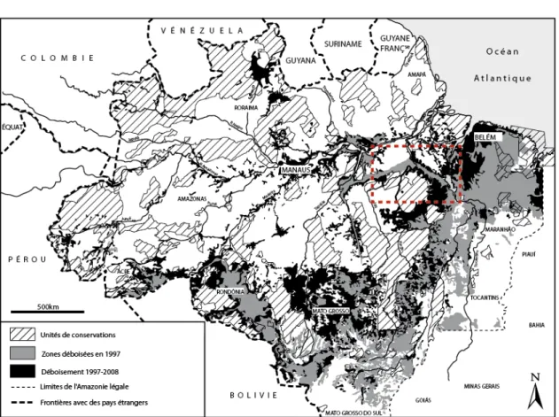 Figure 15 – Carte du déboisement de l’Amazonie en 2010 