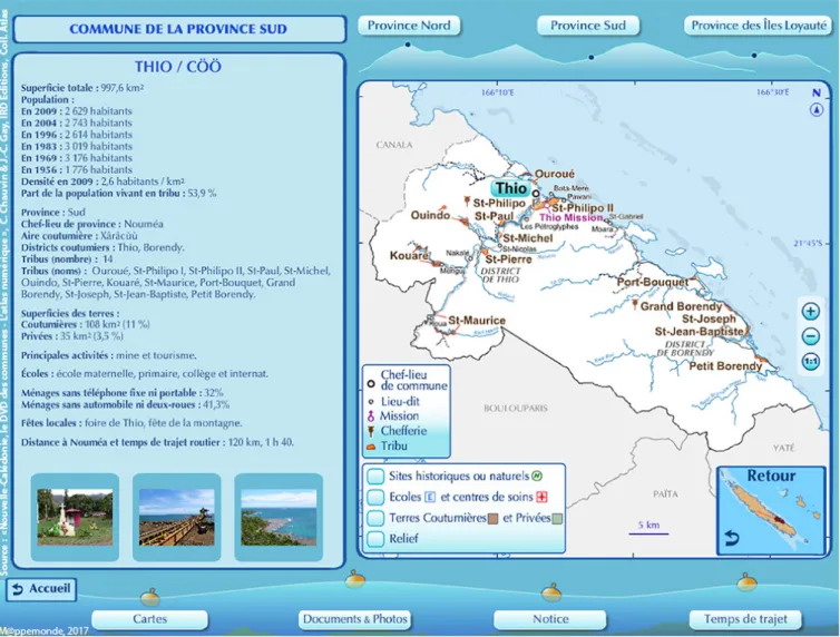 Figure 2. Fenêtre de présentation des communes.