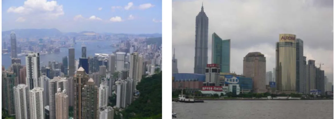 Figure 4 : Skyline de Hong Kong., 2007, C. Didelon  Figure 5 : Shanghai, 2005,C. Didelon 