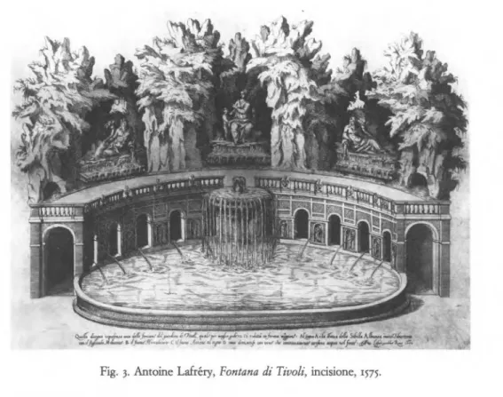 Fig.  3.  Antoine  Lafréry,  Fontana  di Tivoli,  incisione,  1575. 