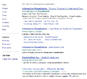 Figure  13  Capture  d'écran  de  la  page  des  résultats  de  recherche  de  Yahoo  Canada,  prise  le  5  décembre 2015 