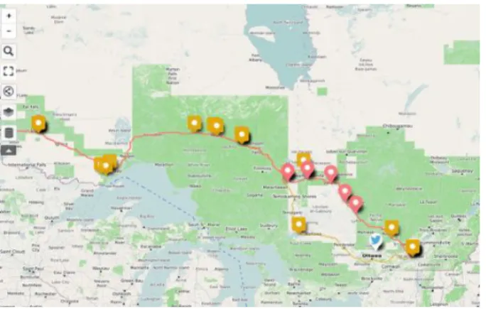 Figure 1 : Map of the projet Transcan16