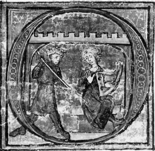Fig. 1 : V IENNE , Österreichische Nationalbibliothek, ms. 2542, f °  487 v ° , Roman de Tristan, ca 1300.