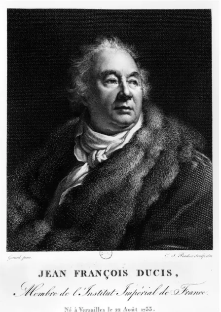 Fig. 8 : Portrait de Jean François Ducis gravé par Pradier (Paris, BnF,   Estampes). 