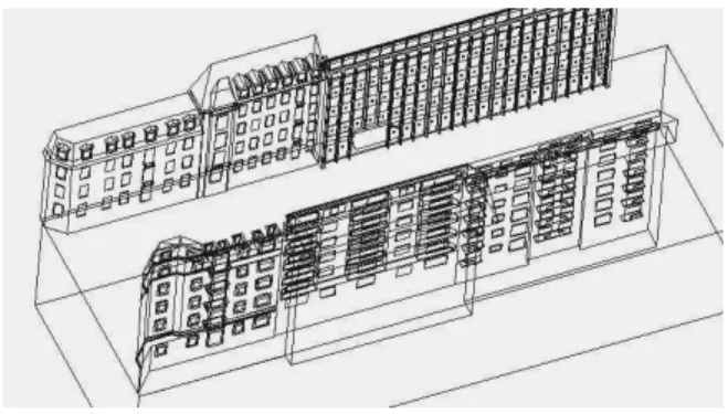 Figure 5 :  Modèle filaire issu de la restitution des façades de  la rue de l’Argonne (Strasbourg)