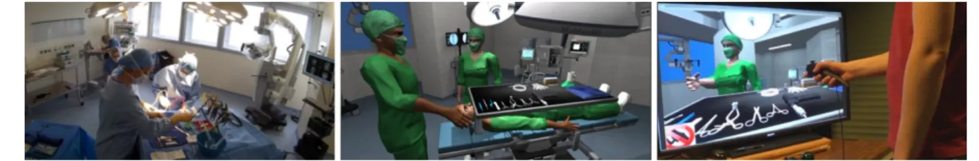 Figure 1: Our Role Model is integrated in a Collaborative Virtual Environment for Training in neurosurgery procedure.