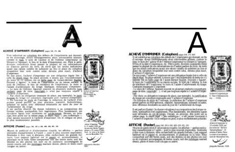 Figure 1 – Comparaison de la première page de l’encyclopédie de la chose imprimée, dans sa version originelle à gauche et dans la version reformatée à droite