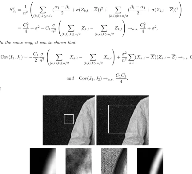Fig. 3.2. Similarity map for a constant patch. Top: two consecutive images of a movie