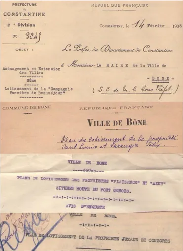 Figure 8 : Les lotissements, demandes et  approbations de la mairie, aux années 1930-1940 