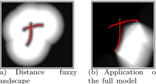 Figure 6 A fuzzy landscape for distance modeling can be seen as an additional point of view on the relation (a)