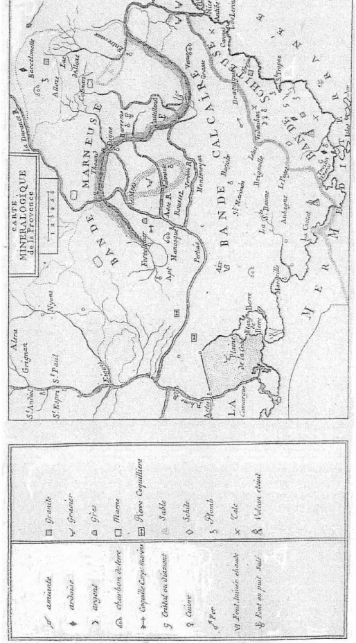 Figure 2. Carte minéralogique de la Provence, de Pons-Joseph Bernard. 