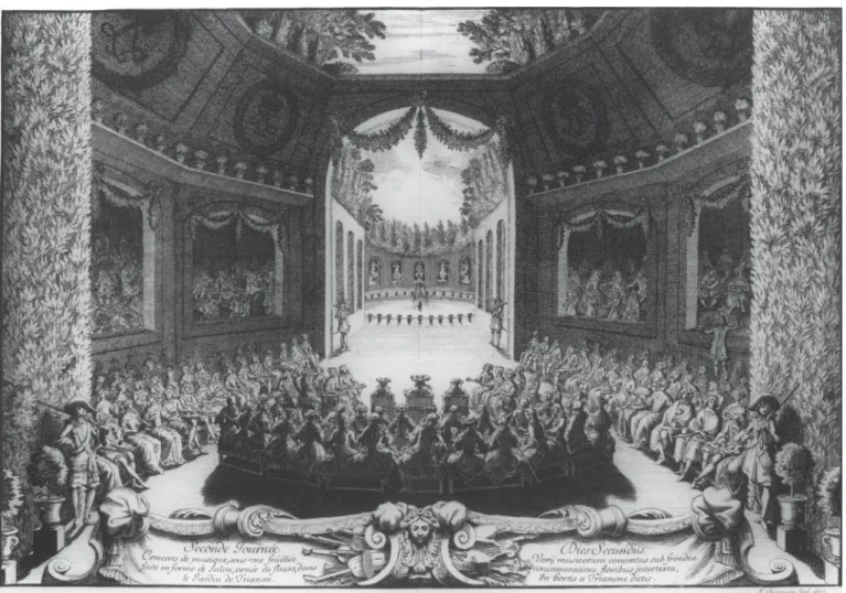 Fig. 3 :  François Chauveau,  Seconde Journée,  Concerts de musique  sous une feüillée,  fi  gurant entre les p