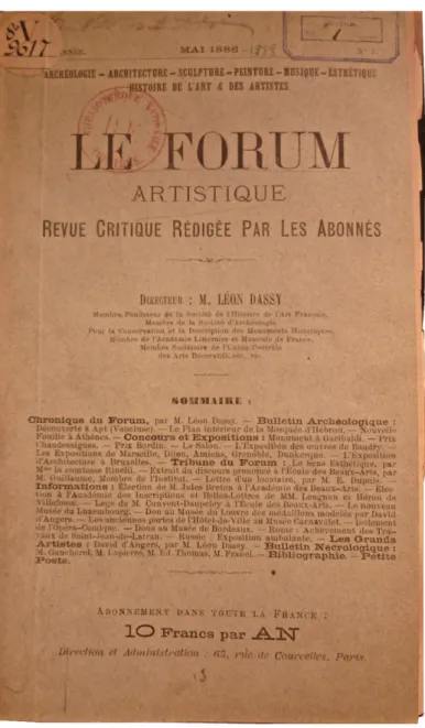 fig. 2. Le Forum Artistique, mai 1886.  