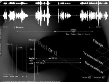 Figure 4 : l’interface de jeu du studio électroacoustique dans le CD-ROM La musique  électroacoustique (INA-GRM/Hyptique)