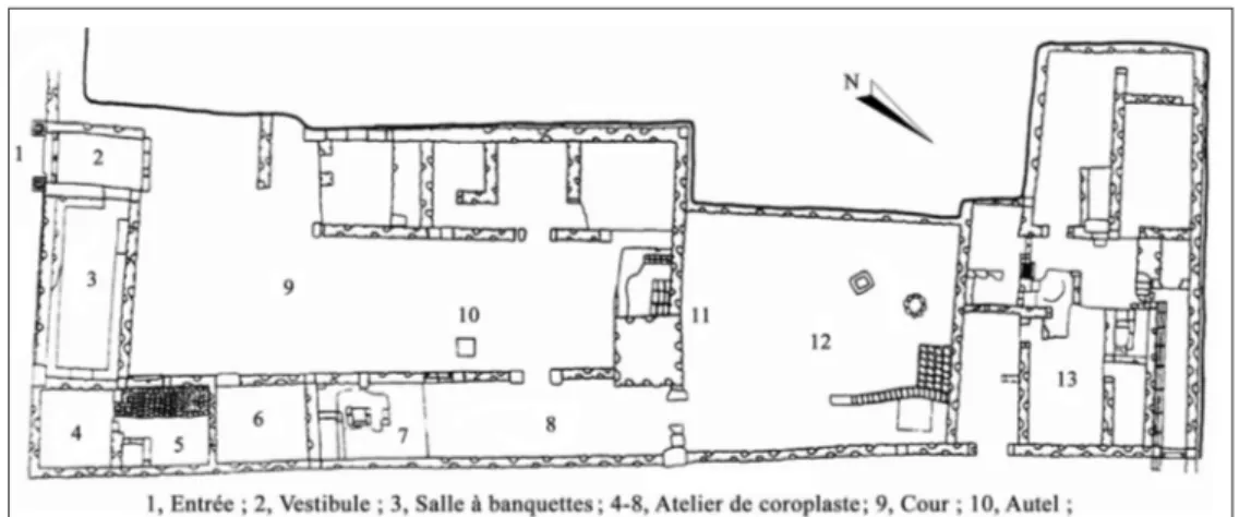 Fig. 12 : Kerkouane : plan du temple situé dans la partie centrale du site (IV e -III e  s.).