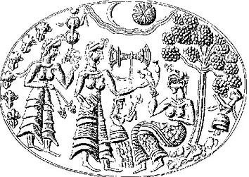 Fig. 18. Empreinte de sceau provenant de Mycènes, selon Evans 34