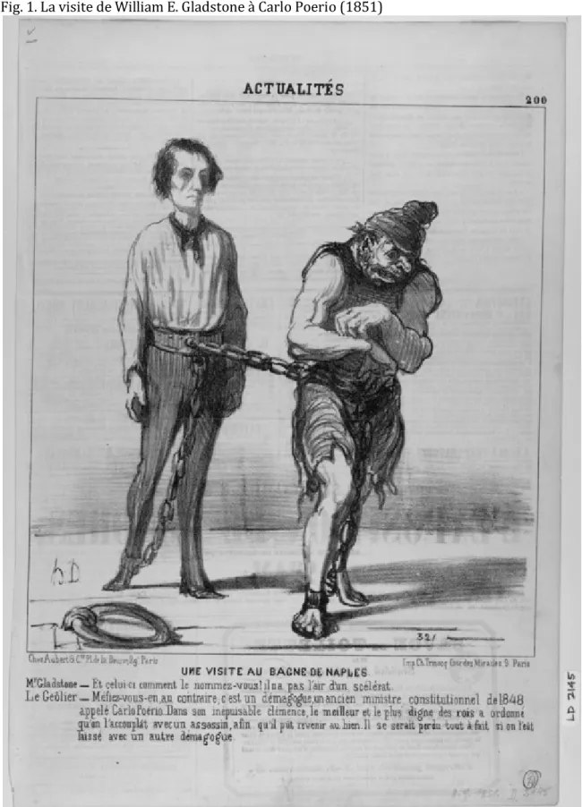Fig. 1. La visite de William E. Gladstone à Carlo Poerio (1851) 