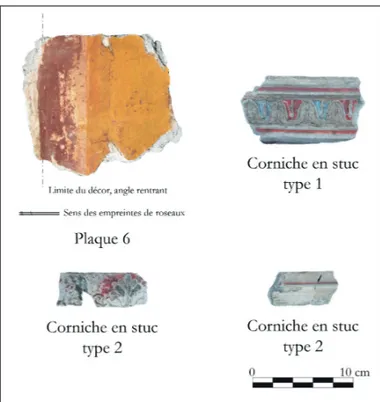 Fig. 6 – Bordure latérale et corniches en stuc (O. Vauxion).