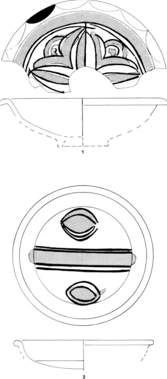 Fig.  7 :  Bacini de la façade occidentale de Saint- Véran d'Utelle, éch.  1/3. 