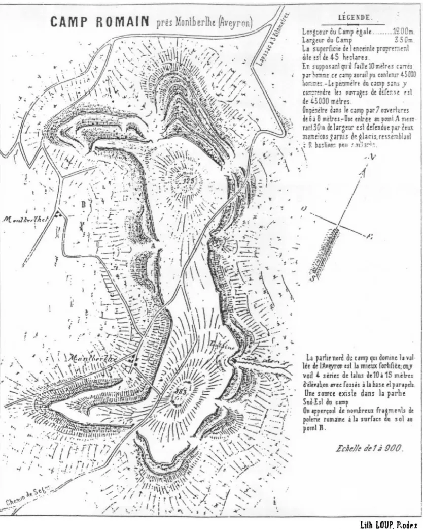 Fig.  1  :  Le  plan  de  Hontmerlhe relevf  en  1858  par  1.  llOW.IN. 