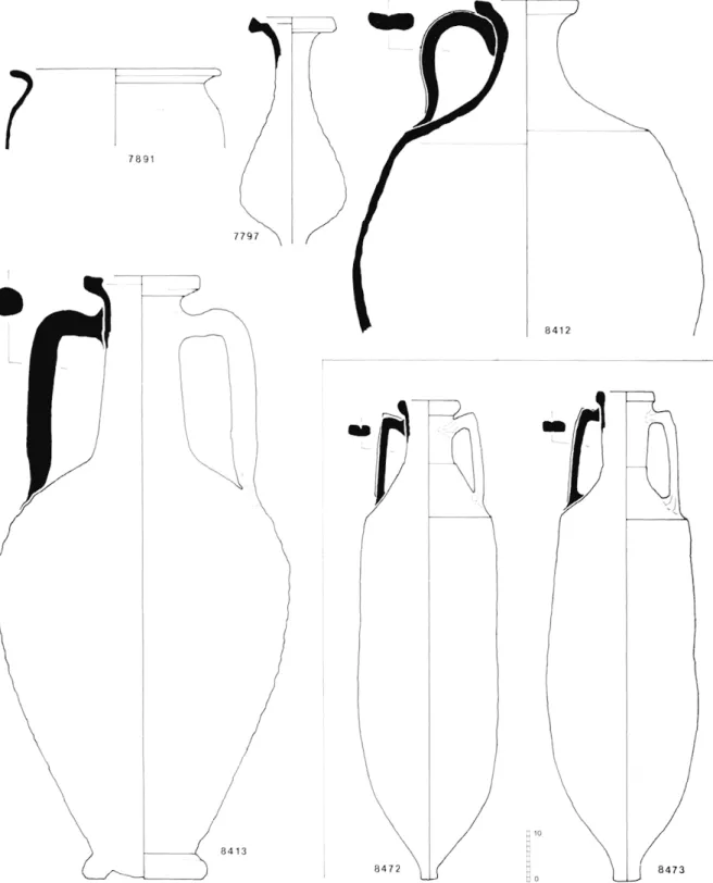 fig.  28  b.  amphore  de  fabrication locale,  rappelant  la  forme  dressel  20,  appartenant  au  comblement  d'une  fosse  de  la  chaussée 