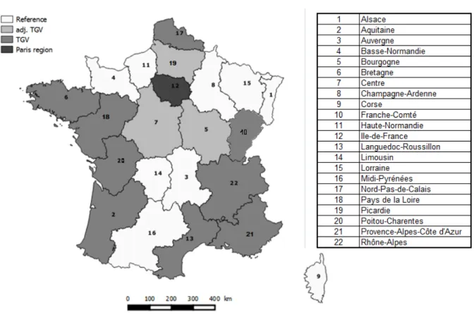 Figure 3. Classement des régions selon leurs dessertes TGV 