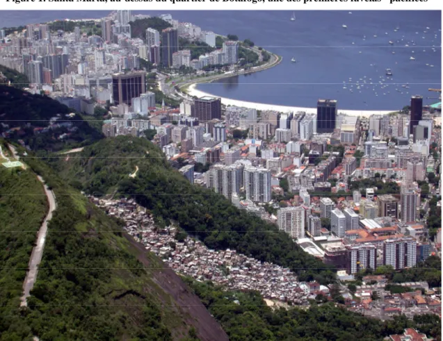 Figure 1. Santa Marta, au-dessus du quartier de Botafogo, une des premières favelas &#34;pacifiées&#34; 