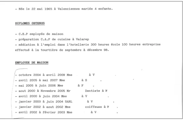 Figure 1 : Extrait de CV 
