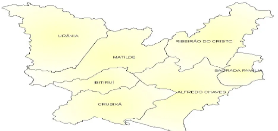 Figura 1 – Mapa do município/distritos