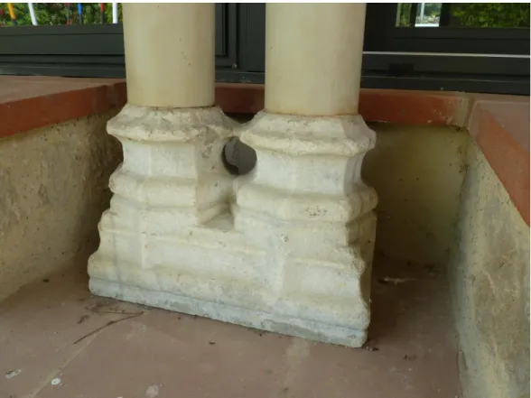 Fig. 4 : Marciac, jardin des « Granges », la base double gothique. 