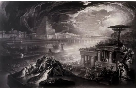 Fig. 9. John Martin, The Fall of Babylon, 1831, gravure à la pointe sèche, 46,4 x 71,9, British Museum