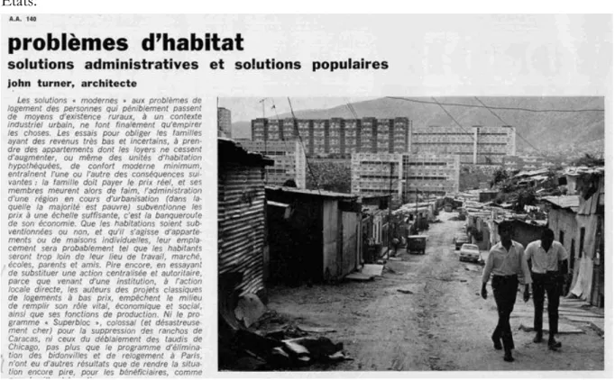 Fig. 6 : Article de J. FC Turner paru dans l’Architecture d’Aujourd’hui n° 140 (1968)