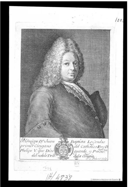 Figure 1 : Portrait de Juan Bautista Le-Gendre par Palomino, Juan Bernabé 1692-1777 (s.d.) BNE IH 4838