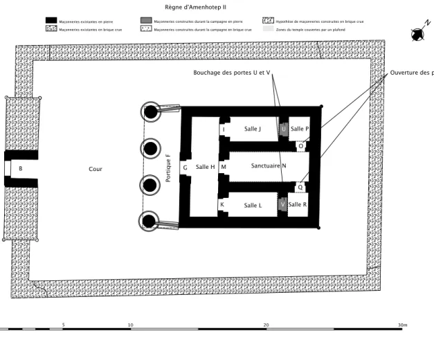 Fig. 7 : Hypothèse de restitution de la deuxième campagne de construction du temple d’Amada  (© J.-Fr