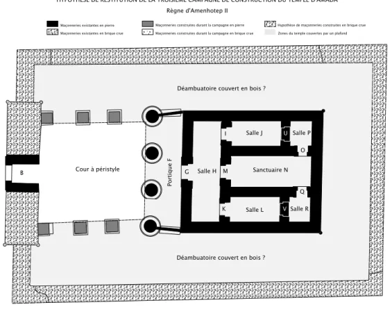 Fig. 8 : Hypothèse de restitution de la troisième campagne de construction du temple d’Amada  (© J.-Fr