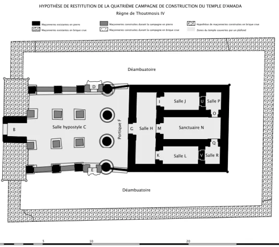 Fig. 10 : Hypothèse de restitution de la quatrième campagne de construction du temple d’Amada  (© J.-Fr