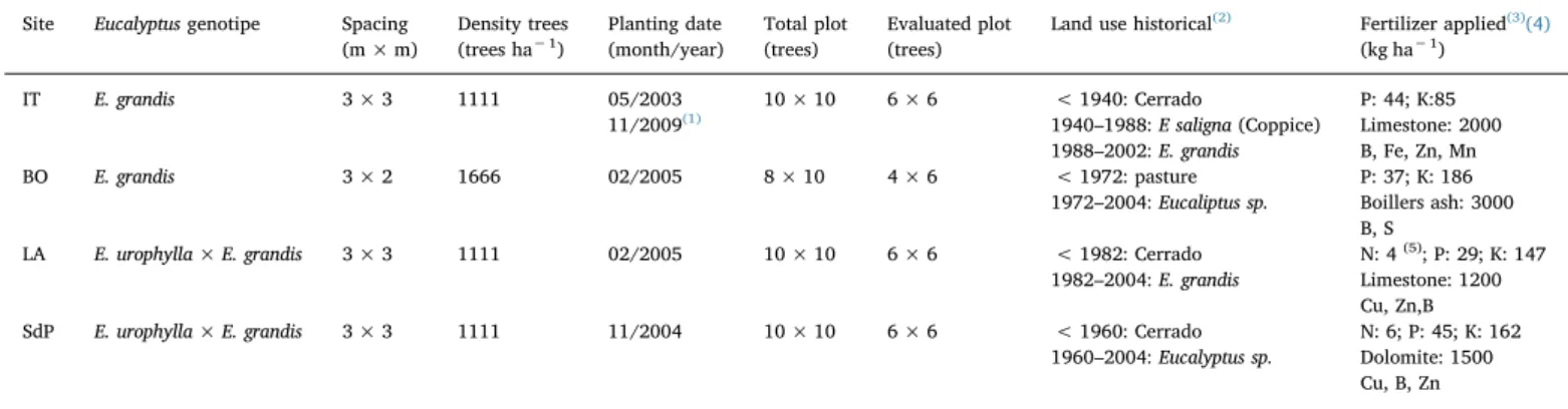 Table 4 Soil C content in pure stands of Acacia mangium and Eucalyptus and in mixed forest stands.