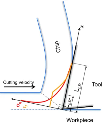 Figure 7: Classic stress distribution on the rake face