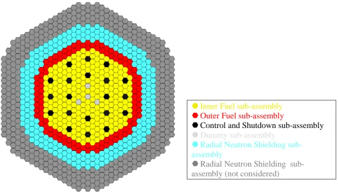 Figure 3. View of the sub-assemblies array of a natural restrained CFV core. 